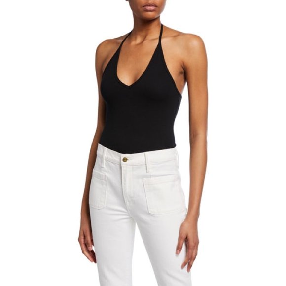 ATM Anthony Thomas Melillo Tops - ATM Soft Black Ribbed Halter Bodysuit Size XS